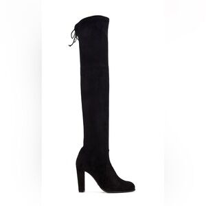 Stuart Weitzman Black Suede Highland Boots